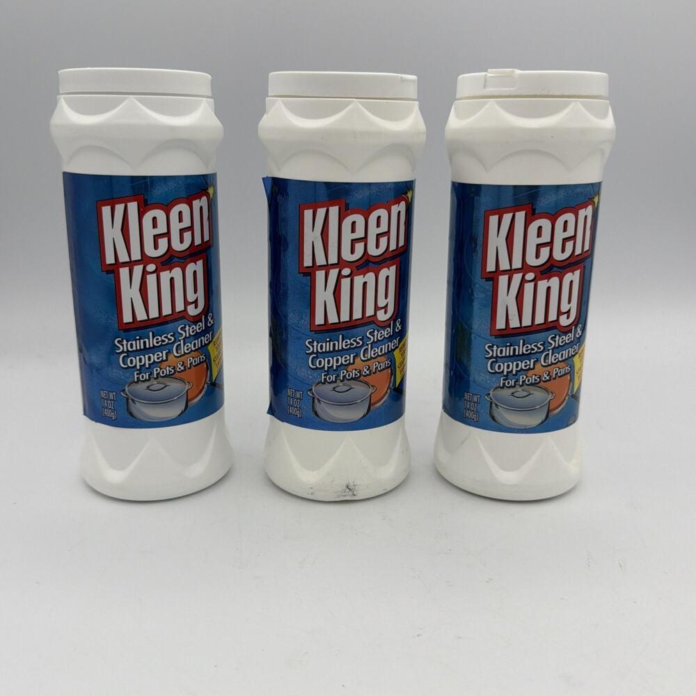 2 PACK KLEEN KING STAINLESS STEEL & COPPER CLEANER 14 OZ EACH NEW ORIGINAL USA *